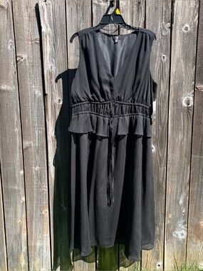Terra & Sky black sleeveless peplum midi dress size 1X